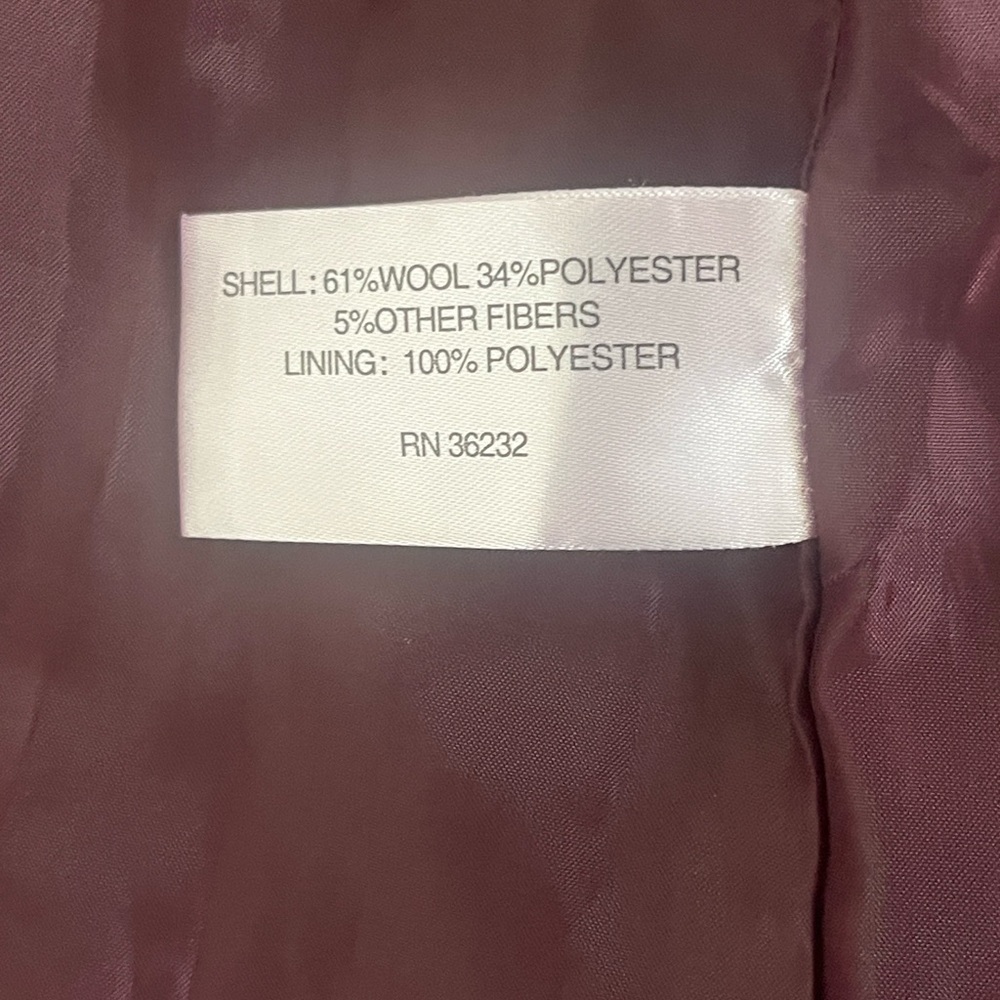 Nwot Gallery Deep Burgundy Red-Rich, Classic And Versatile Outerwear. View 6